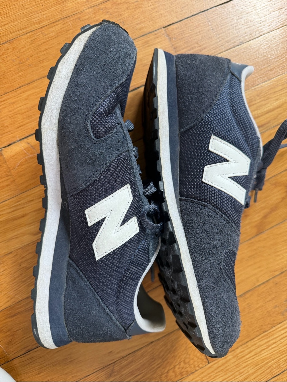 New Balance Navy and White Women's Athletic Sneakers - Picture 2 of 6